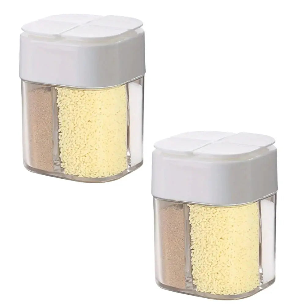 4 In 1 Camping Seasoning Shaker With Four Compartments For Outdoor BBQ Cooking Salt Pepper Storage Box And Lid