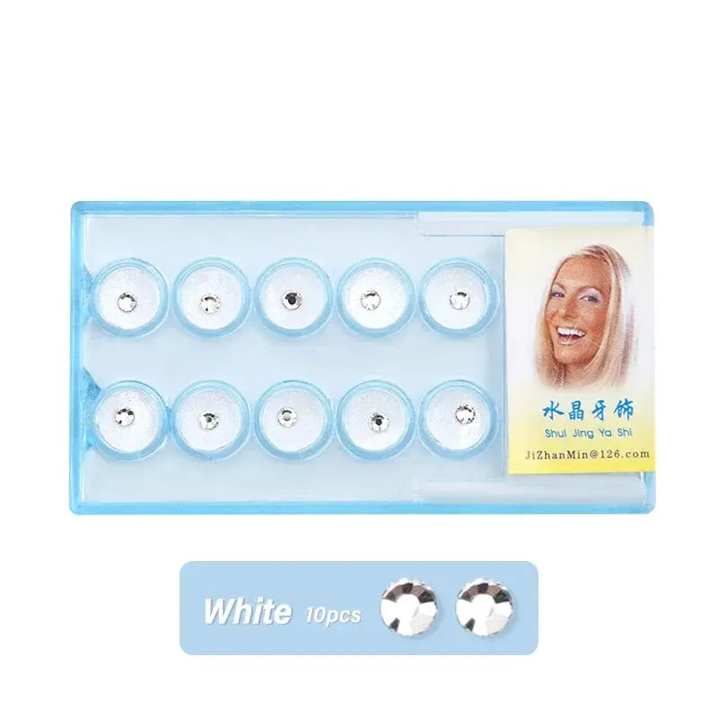 Dental tooth gem set, white crystal ornaments, 10pcs by Simples Market