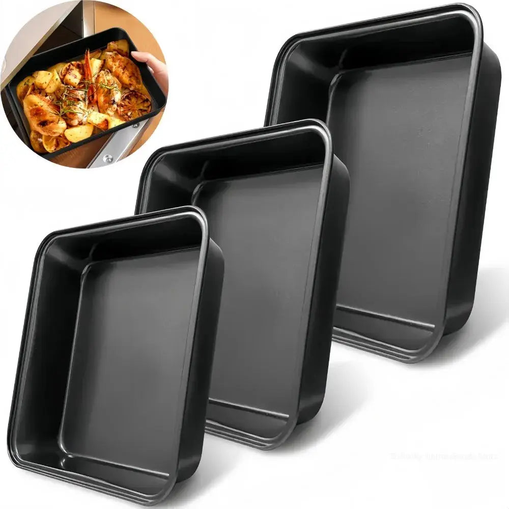 PrimeBake Carbon Steel Nonstick Roasting Pan Rectangular Bakeware For Bread Cakes Pastries Versatile Kitchen Essential