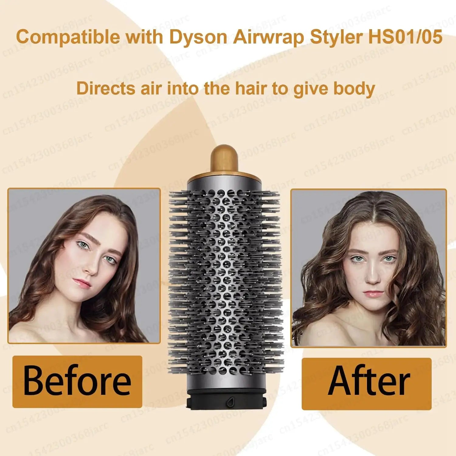 SenCiciMen X9 multi hair styler with curling barrel and hot air brush, gray with gold accents
