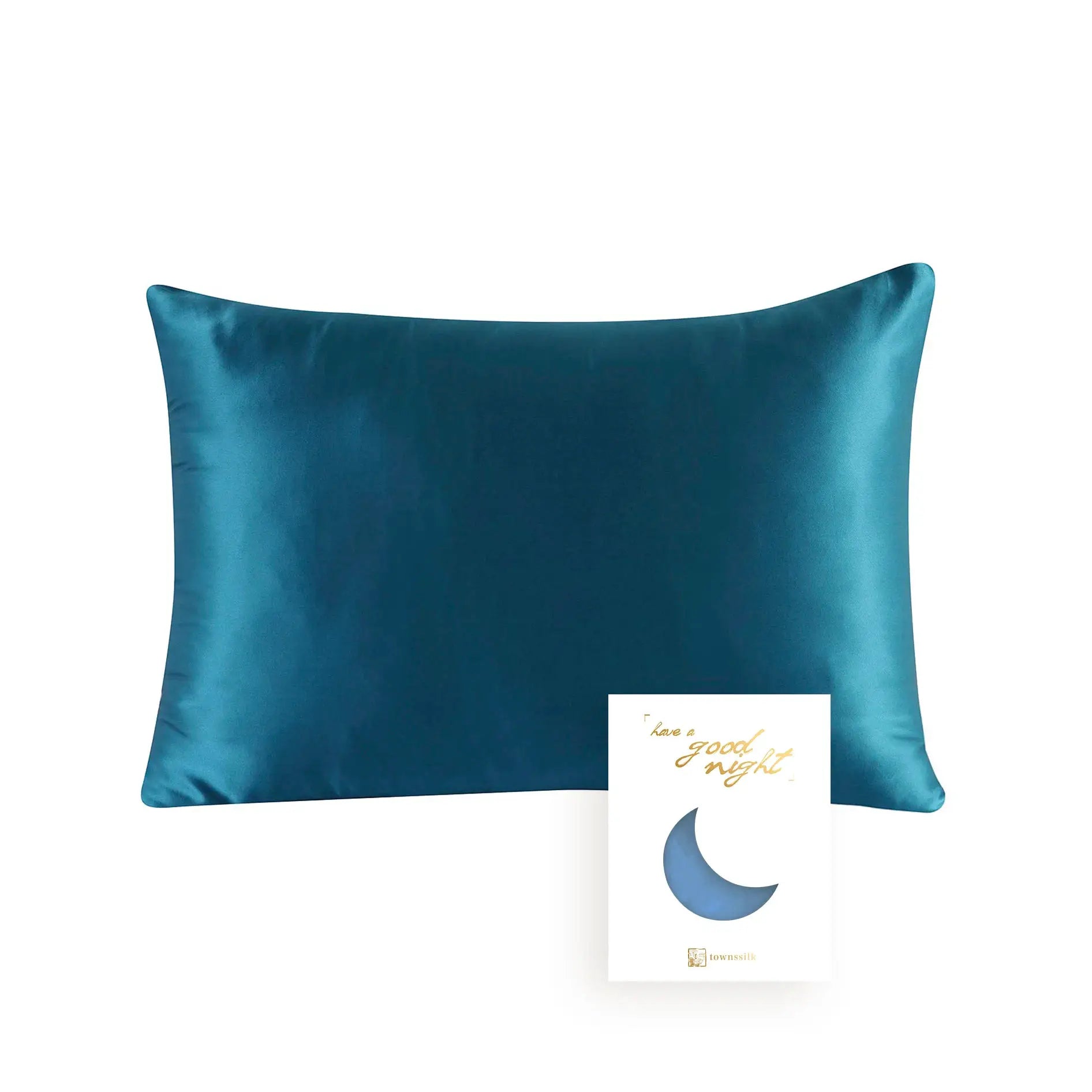 Mulberry silk pillowcase, teal, 19 momme, Simples Market, OEKO-TEX certified