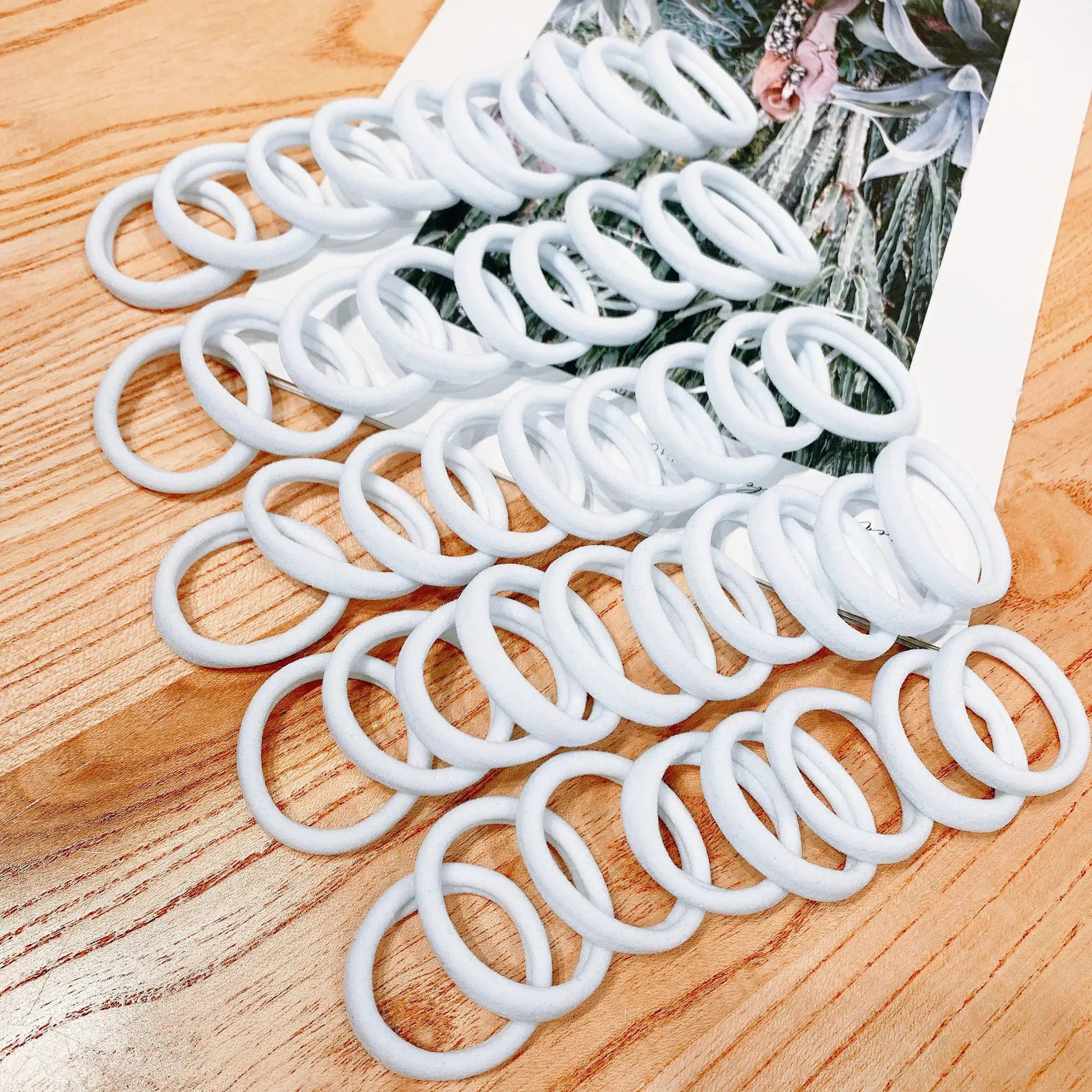 BrandFlex Black And White Hair Bands Set High Elasticity Comfort For Women 50 Or 100 Pieces