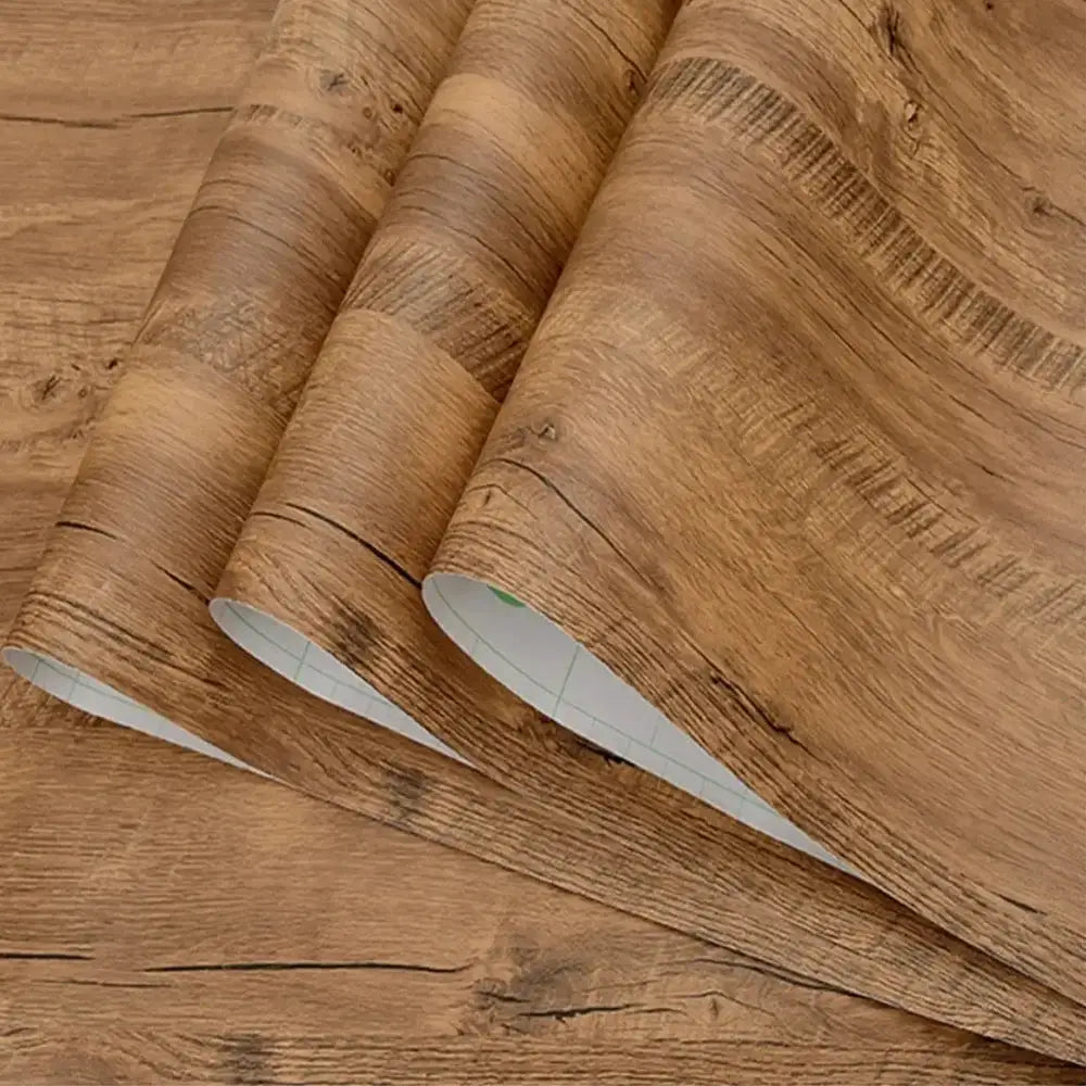 NovaDecor Wood Grain Vinyl Wallpaper Roll Waterproof Self Adhesive For Easy Furniture And Cabinet Updates