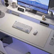 Portable Large Gaming Mouse Pad Waterproof Non Slip PU Leather Suede Desk Mat For Computer Keyboard White