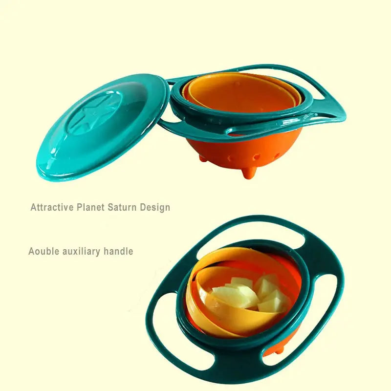 Universal Gyro Bowl Rotary Balance 360 Degree Rotation Spill Proof Feeding Dish Toy For Babies And Kids