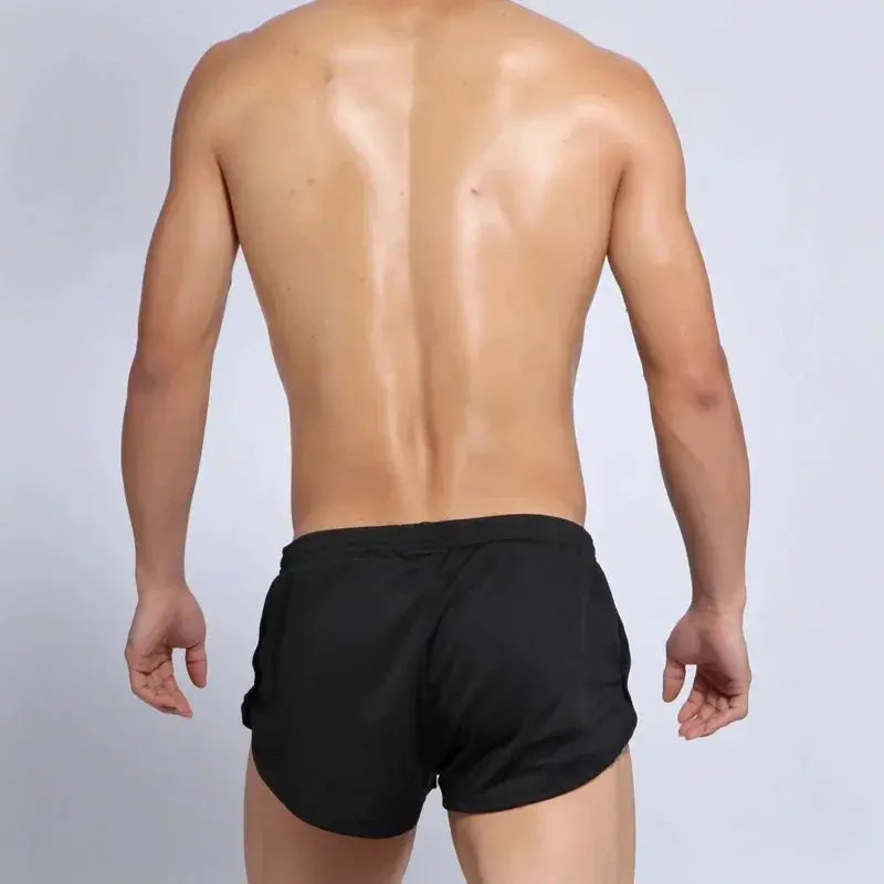 SEOBEAN men's black sports running shorts with inner shorts for active lifestyle