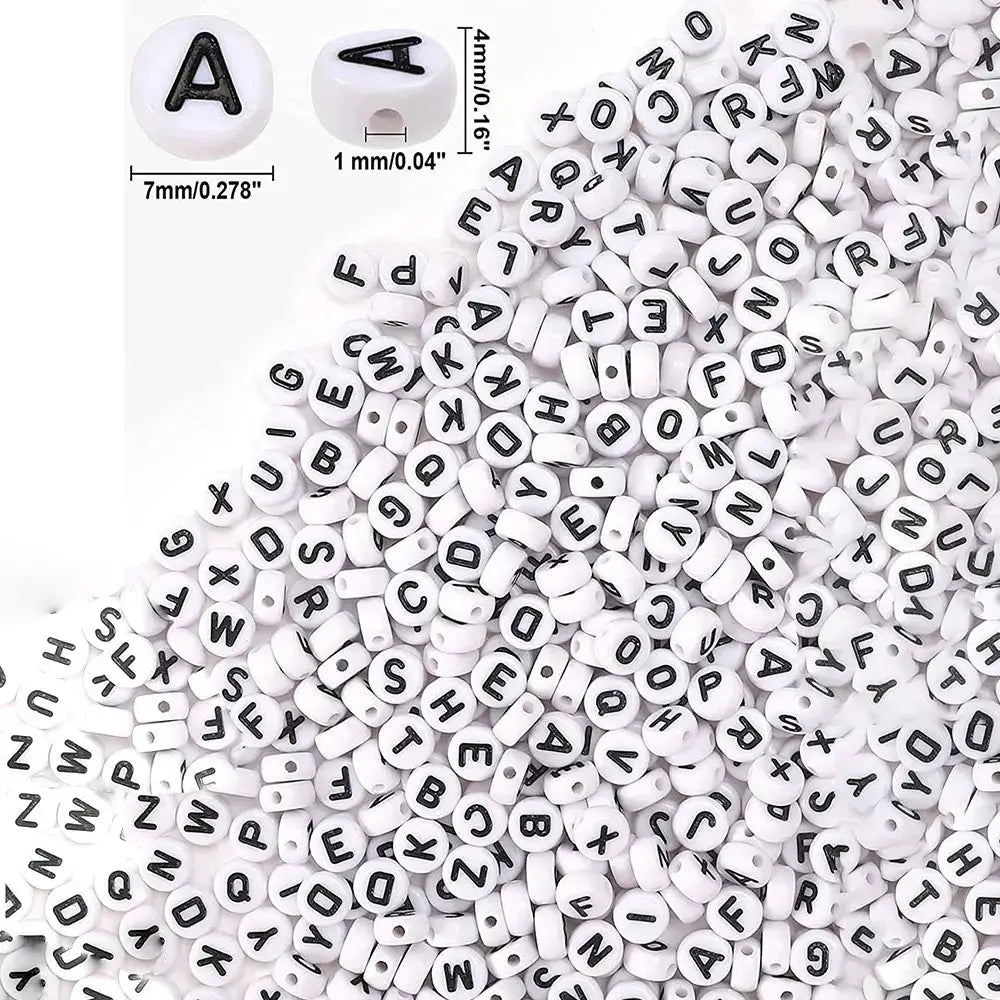 700 Pieces 7 Color Round Beads Set Acrylic Alphabet And Number Beads For Jewelry Making DIY Friendship Bracelet Craft