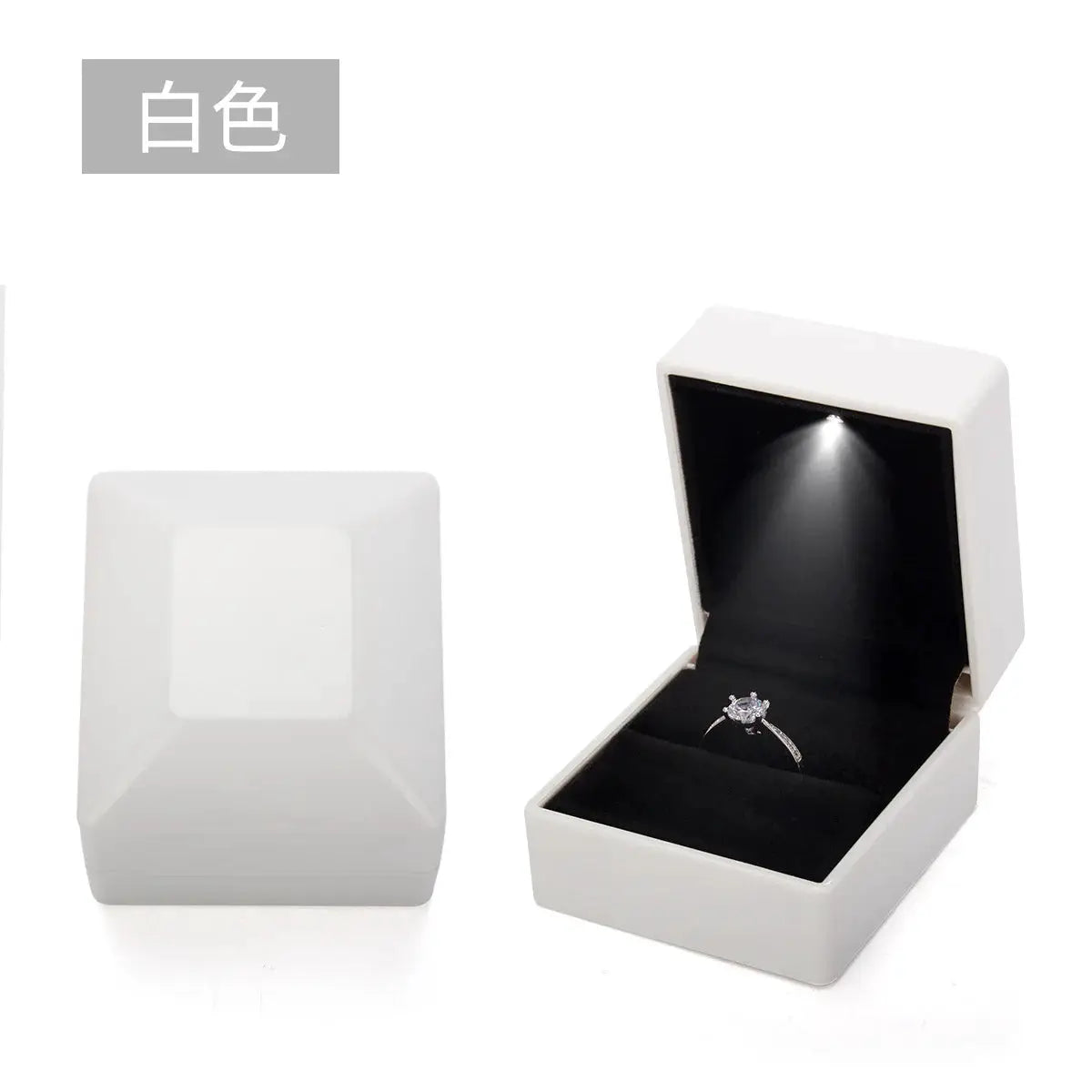 Creative Led Lighting Jewelry Set Ring Pendant Necklace And Bracelet With Light Up Jewelry Box Packaging