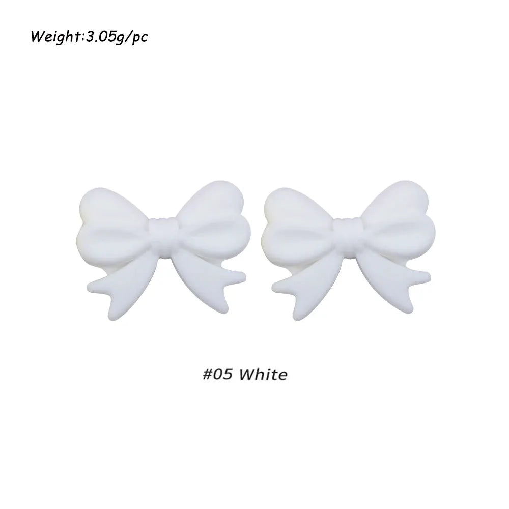 10Pcs Crown Bowknot Silicone Beads For Jewelry Making Diy Necklace Keychain Bracelet Craft Supplies