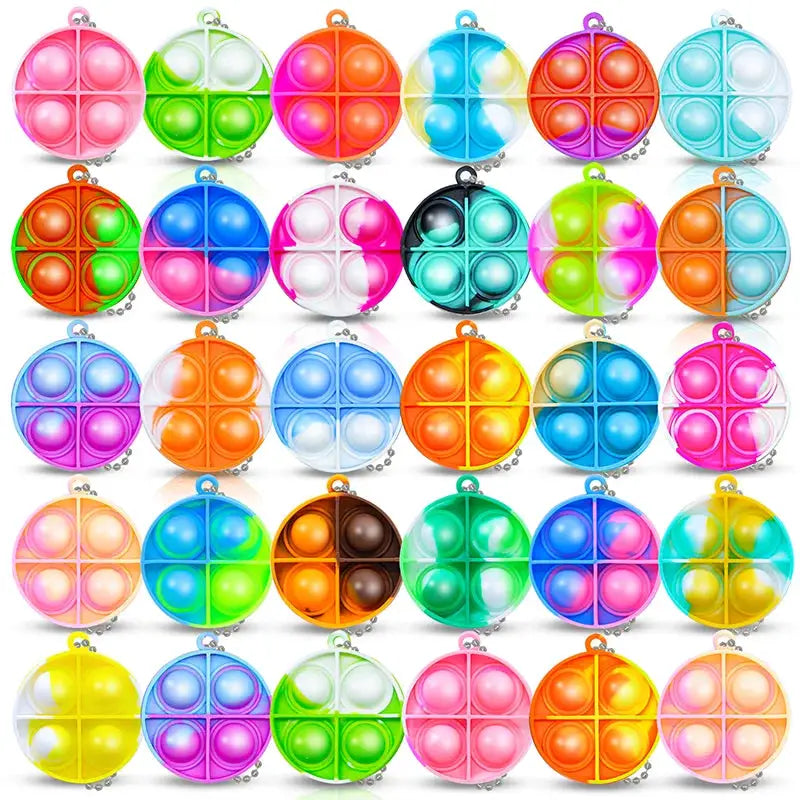 20 Pieces Mini Pop Keychain Fidget Toys For Toddlers And Kids Sensory Fun Classroom Prizes Party Favors Goodie Bags
