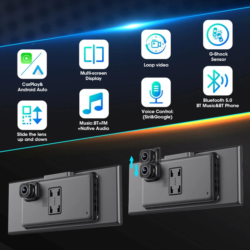 Develuck 4K Dash Cam With Wireless CarPlay Android Auto 5G Navigation