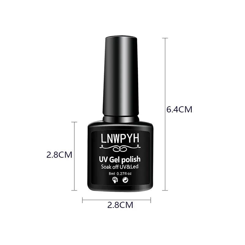 Nail gel polish bottle LNWPYH, black square 8ml soak-off UV/LED gel