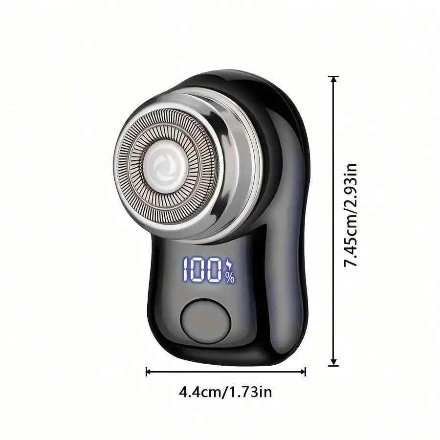 Simples Market cordless electric foil shaver for men with digital display, black and silver, compact travel size