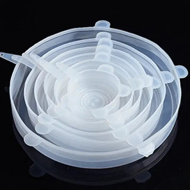 6 Pack Silicone Stretch Lids For Bowls And Containers Kitchen Microwave Covers Universal Fit Airtight Food Storage Lids