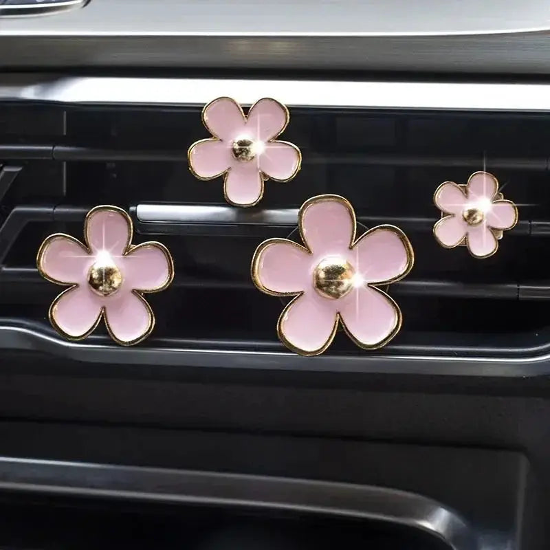 Car Outlet Vent Clip Perfume Diffuser Aromatherapy Freshener With Cute Flower Design