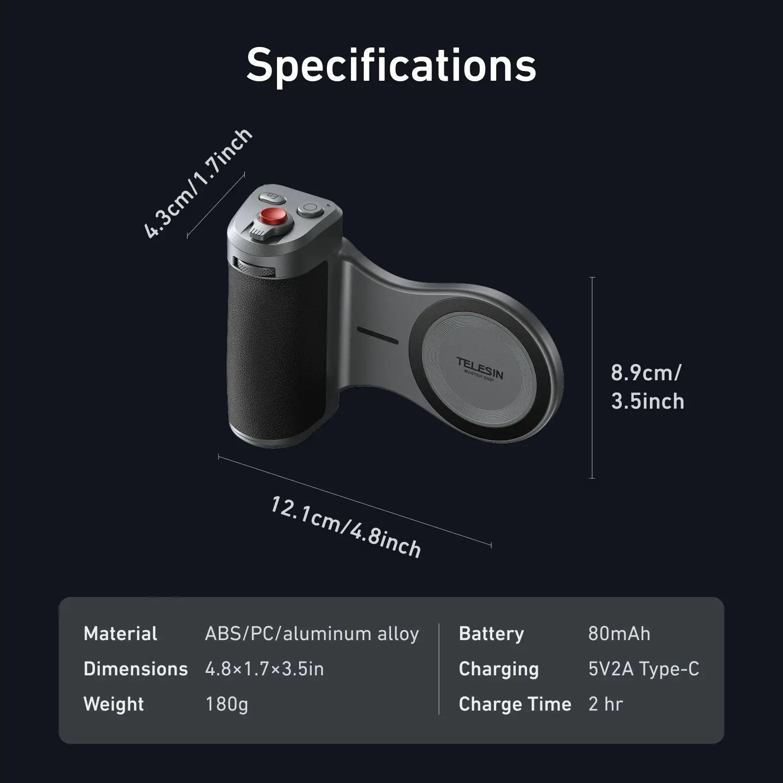 Telesin Magnetic Master Grip Kit For iPhone 17 Pro And Pro Max With Graphene Cooling Case And Ergonomic Camera Handle