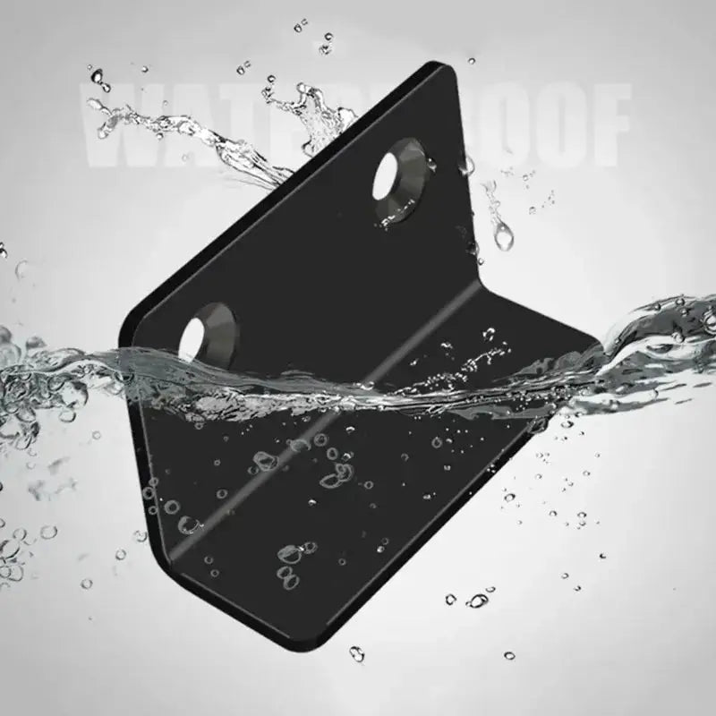 L-Type magnetic door catch in black metal for cabinets and wardrobes by Simples Market