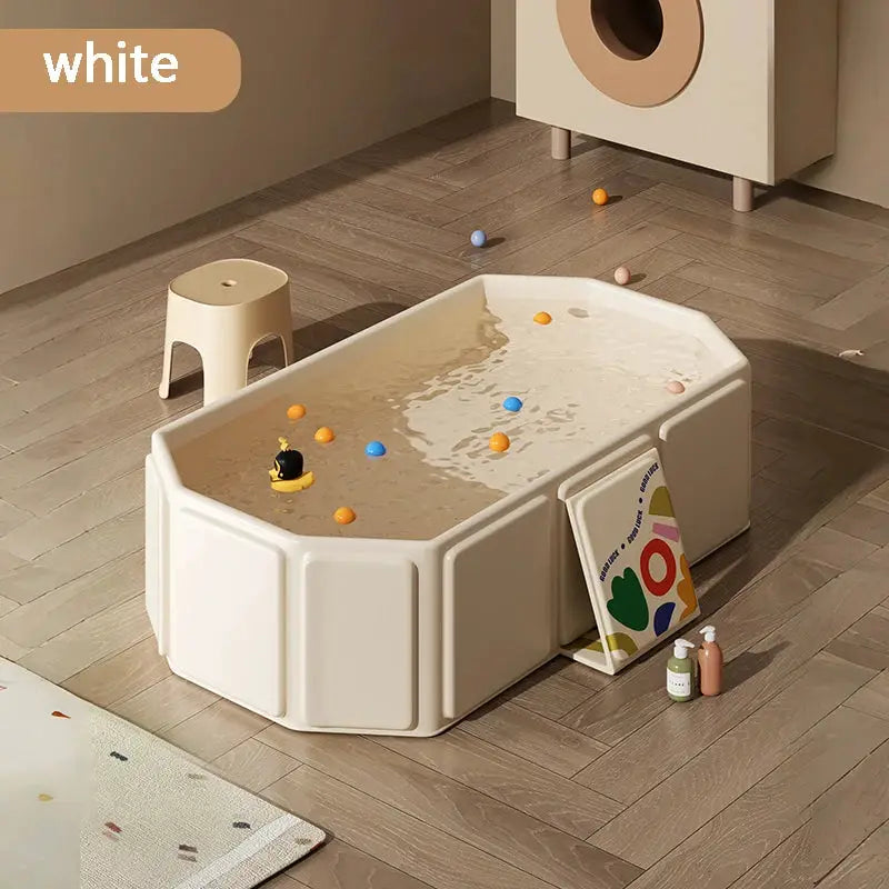 Green And White Portable Folding One Piece Children's Bathtub For Travel Eco Friendly PVC Bath Tub