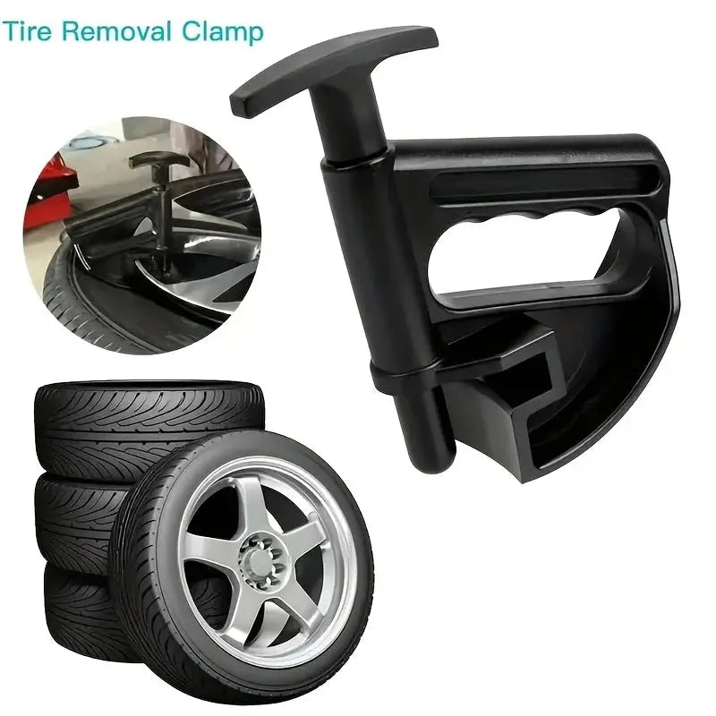 Simples Market Tire Removal Clamp; black, durable auto accessory with rim clamp