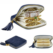 VelvetVault 5 Layer Travel Jewelry Case With Secure Tassel Zipper And Velvet Lining For Watches Rings Bracelets Earrings