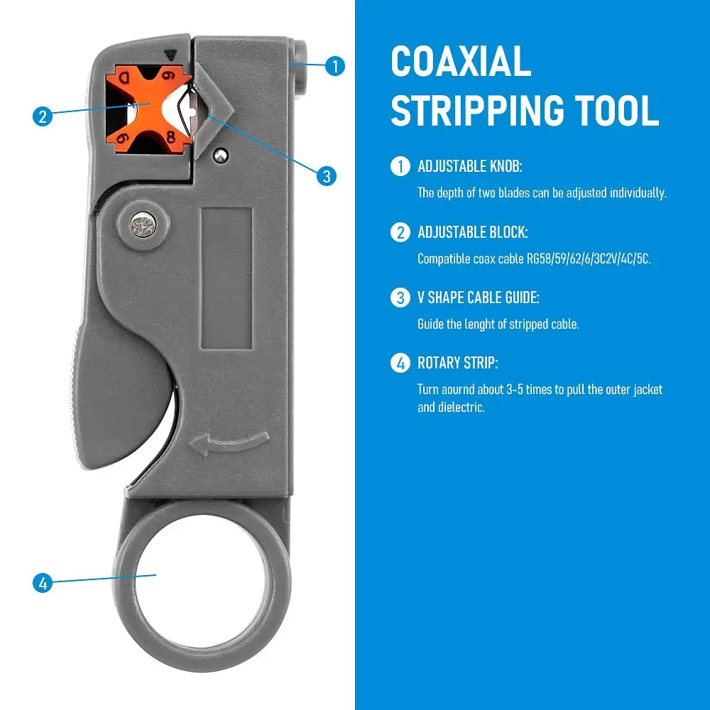 Stripping Pliers Wire Stripper Tool Stainless Steel Decrusting Cable Stripper With Adjustable Blade Depth Insulated