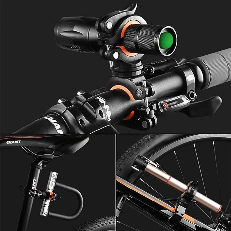Bicycle Flashlight Holder For Mountain Bikes Night Riding Lamp Clip Secures Front Headlight