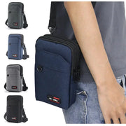 Simples Market men's waterproof tactical waist pack, navy crossbody bag with phone pouch; 5 other color variants.