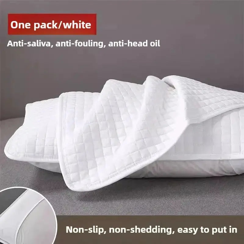White quilted pillow cover protector, waterproof and anti-mite, 72x45cm, one pack