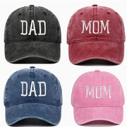 Unisex Cotton Baseball Cap With DAD And MOM Embroidery Sun Hat Breathable Outdoor Snapback