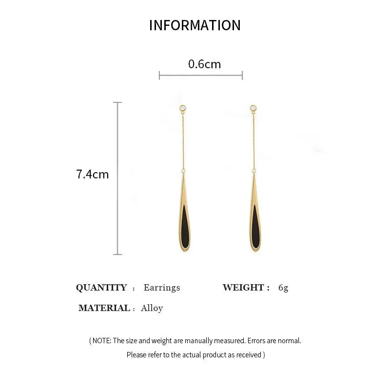Geometric Square Drop Earrings For Women Korean Fashion Gold Color Long Tassel Dangle Party Jewelry Gift