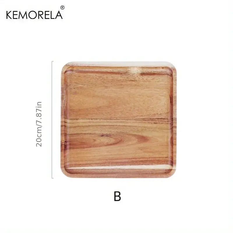 KEMORELA Acacia Wood Coffee Tray Gongfu Tea Tray Serving Tray For Coffee Tea Desserts Candies Decorative Wood Tray