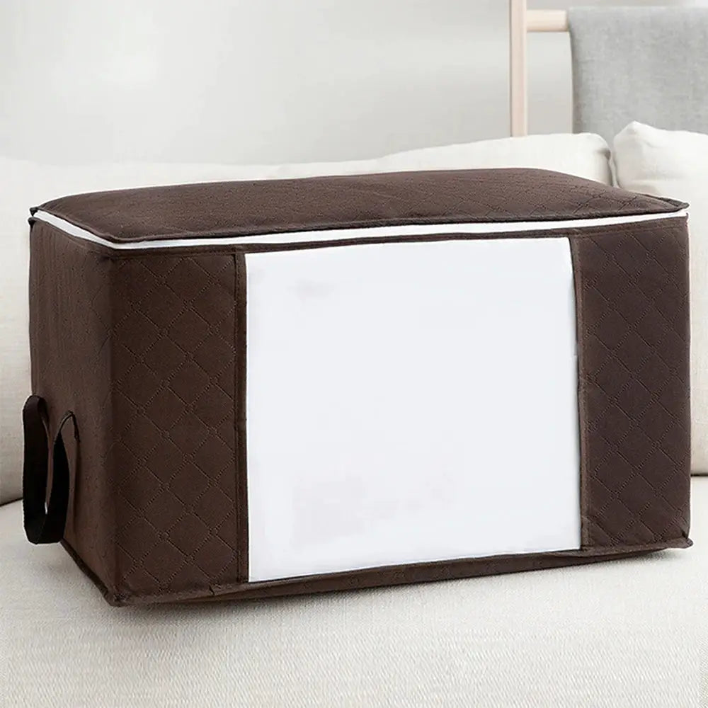 StorEase Large Capacity Clothes Storage Bag Foldable Organizer for Bedroom Closet Breathable Odorless Nonwoven Fabric