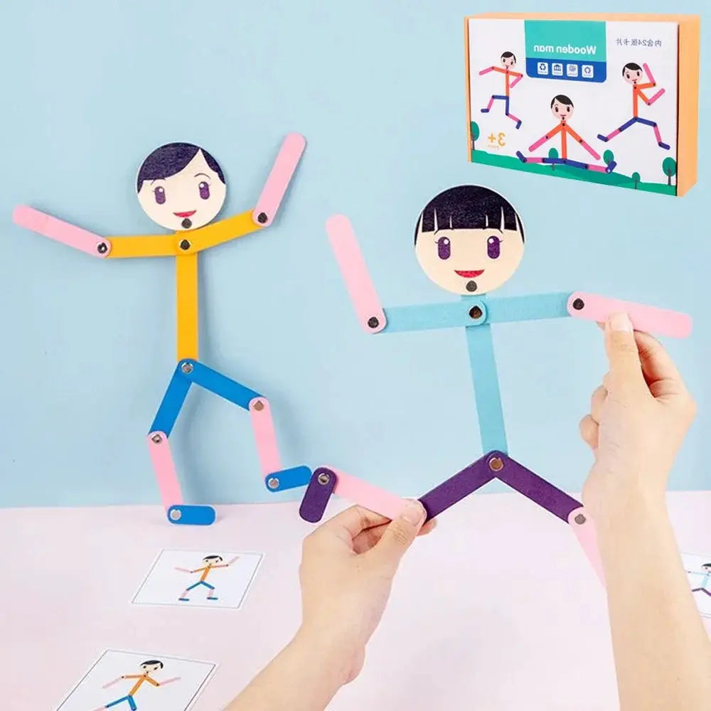 Sport Wooden Man DIY Puzzle Toy For Kids Educational Board Game For Early Learning And Fine Motor Skill Development