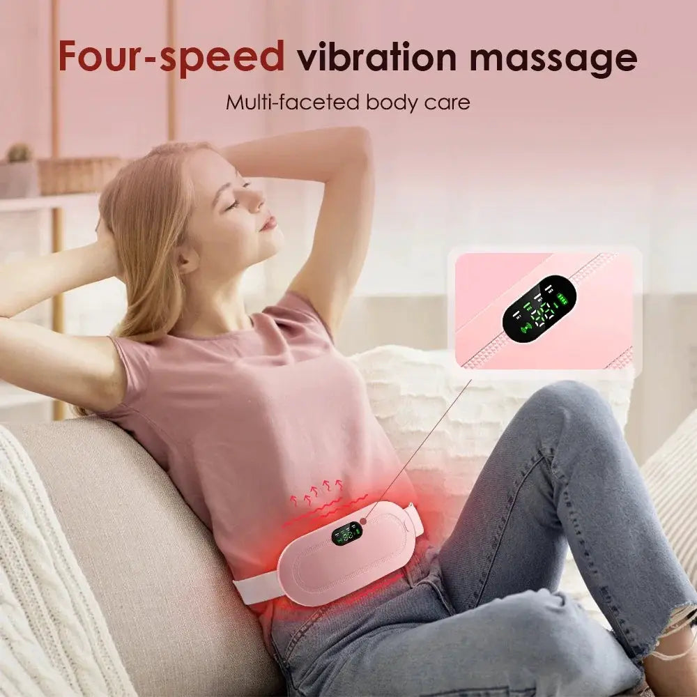 Simples Market pink electric waist massage belt with digital control for menstrual cramps