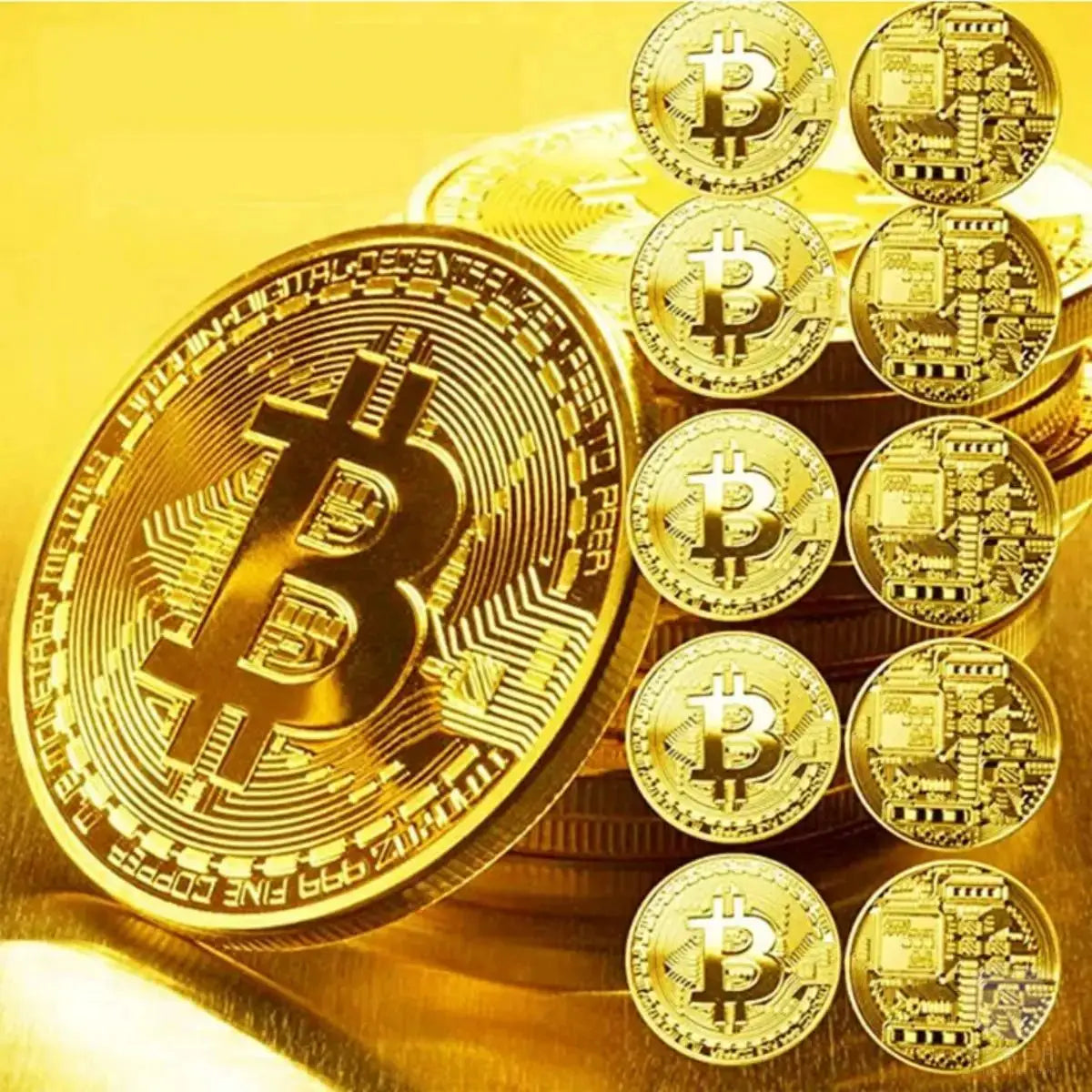 Gold Plated Bitcoin Coin Collectible And Commemorative Physical Art Piece Gift For Birthday