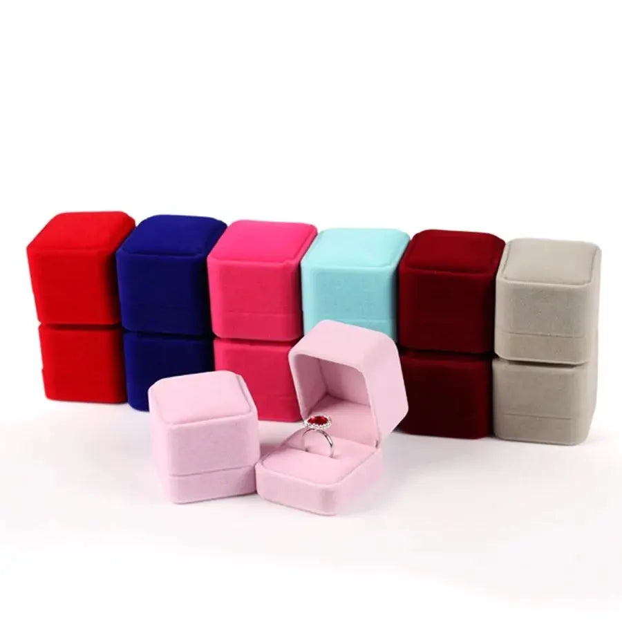 Small Velvet Proposal Ring Box For Engagement Gift Keepsake Case Jewelry Packaging Box For Wedding