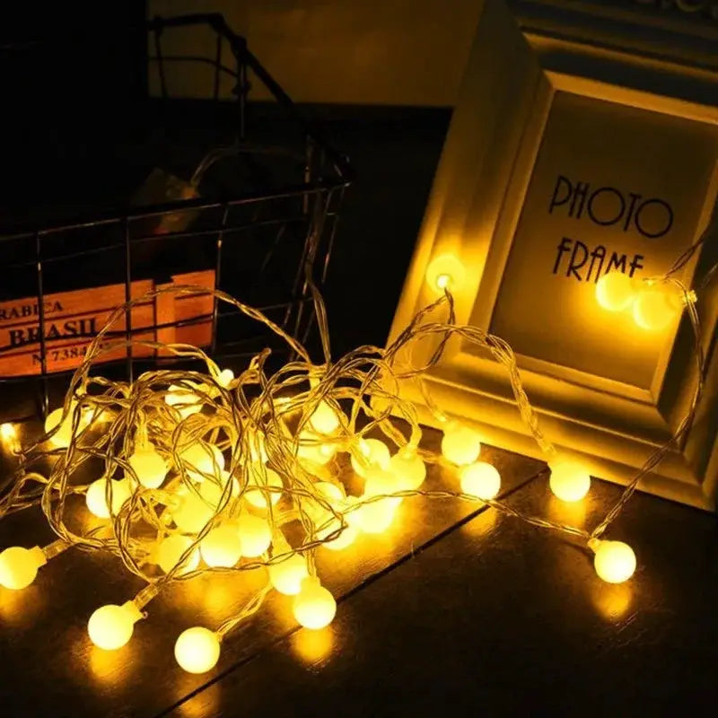 Garland Lights Outdoor 10M USB Battery Powered Ball LED String Lights For Weddings Gardens And Christmas Decoration