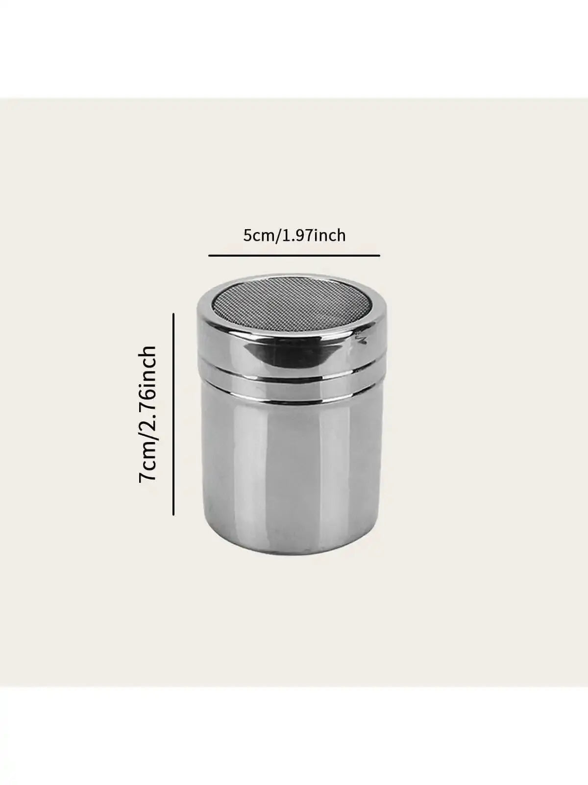 Stainless Steel Powder Dispenser Dust Shaker For Cocoa Cinnamon Powdered Sugar Salt Pepper Spices