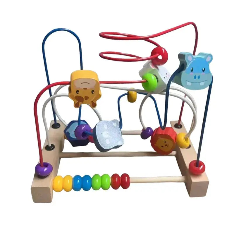 Colorful Wooden Roller Coaster Bead Maze Educational Circle Toy for Preschool Learning and Fine Motor Skills