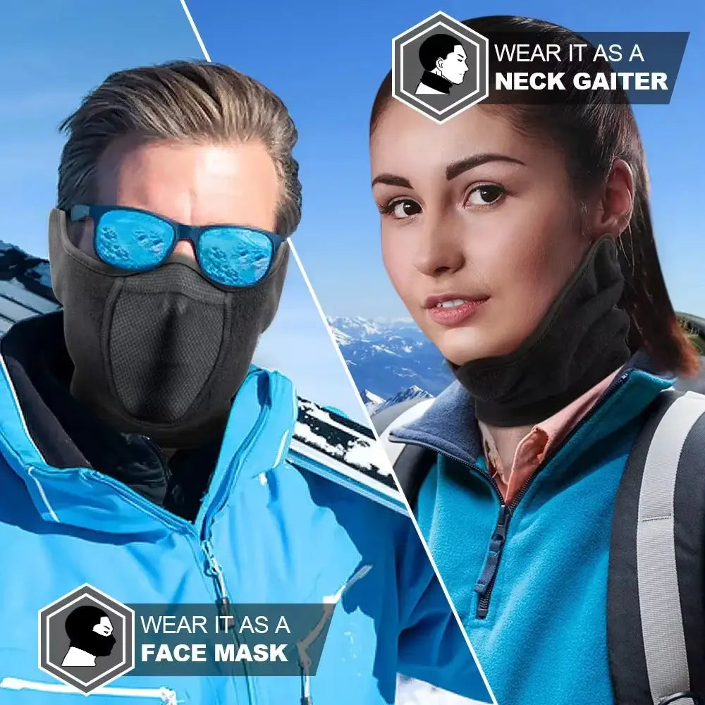 Thermal Neck Warmer Face Mask Scarf For Cold Weather Unisex Fleece Windproof Breathable Skiing Cycling Snowboarding