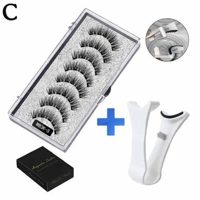 3D Natural Magnetic Eyelashes Set With Five Magnetic Lashes Reusable Handmade False Eyelashes Shipping Box