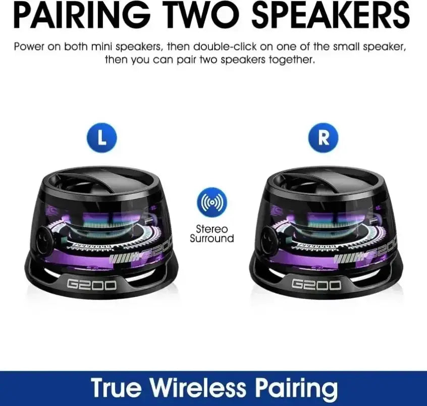 Mini Travel Bluetooth Speaker With RGB Light Magnetic Phone Holder