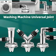 Simples Market washing machine universal joint adapter set of three chrome fittings with black rubber seals