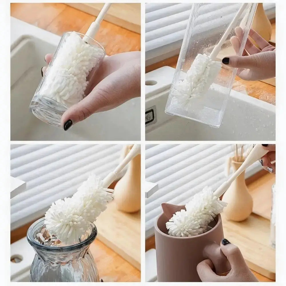 Long Handle Cup Brush For Tea Stain Removal And Baby Bottle Brush Cleaning Ergonomic Non Scratch Durable
