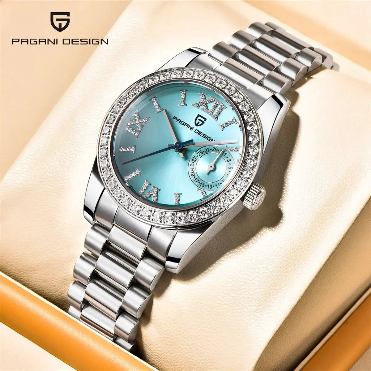 Pagani Design 32mm Womens Wristwatch Elegant Luxury Quartz Timepiece Fashion Waterproof Sapphire Crystal