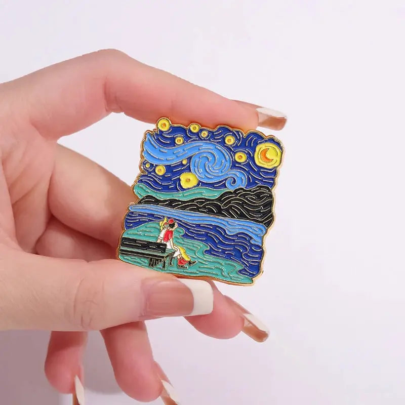 Enamel Pins Set Three To Five Pieces Tarot Cards Night Sky Black Cat Brooch Lapel Pin Punk Gothic Jewelry Gift