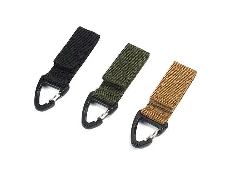 Nylon strap with carabiner clips, 3-pack in black, olive green, tan by Simples Market