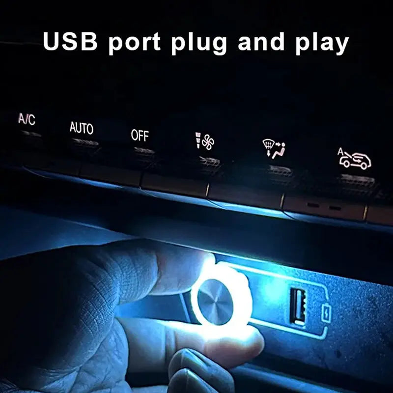 Portable Car USB Ambient Light Mini LED Decorative Atmosphere Lamp For Auto Interior And Computer USB Powered Plug Play