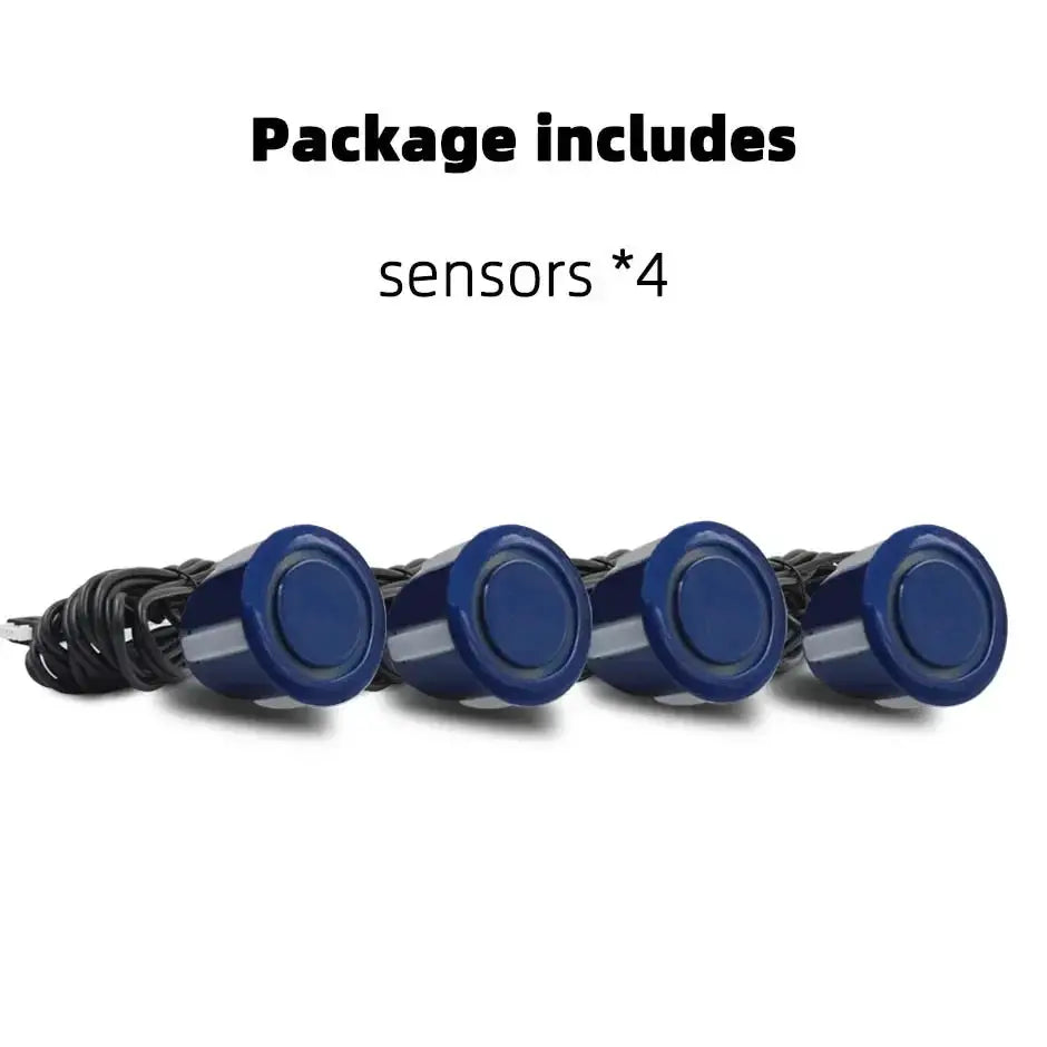 4-pack blue 22mm ultrasonic parking sensors with wiring