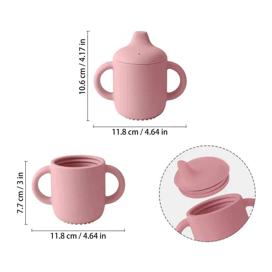 1Pcs Baby Feeding Silicone Cup for Infants and Toddlers Portable Learning Sip Cup Hand Shank Grip